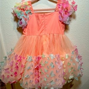 3D Butterfly Puffy Sleeve Dress